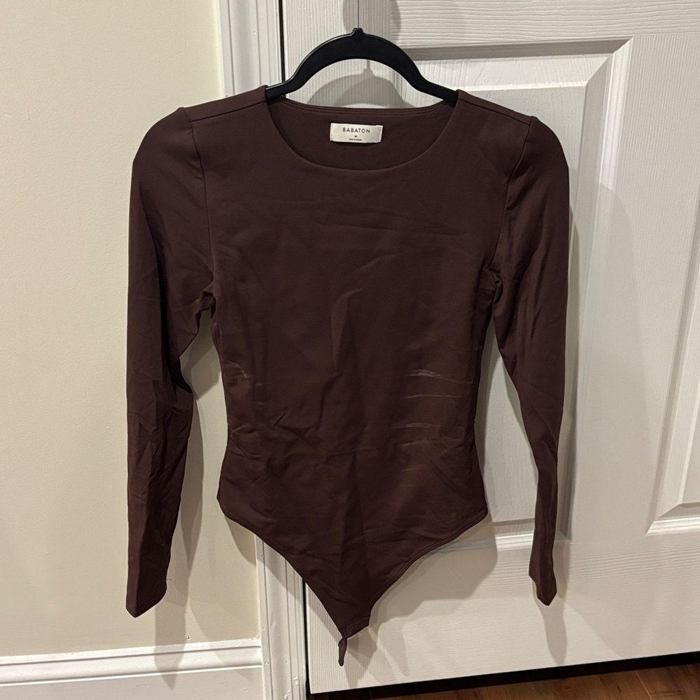 Babaton Chocolate Long Sleeve Bodysuit